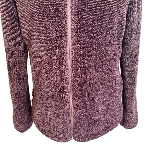 The North Face Womens Jacket Size S/P Small Petite Burgundy Furry Zip Pockets - Picture 3 of 10